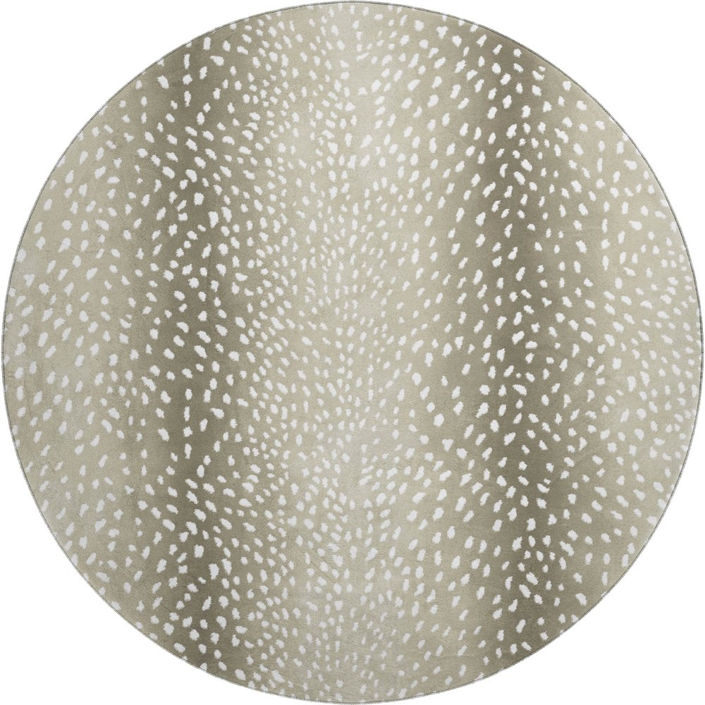 Premium Machine Washable Mayfield  Fawn 8' x 8' Round Rug. Picture 1