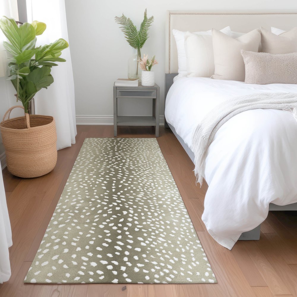 Premium Machine Washable Mayfield  Fawn 2'3" x 7'6" Runner Rug. Picture 5