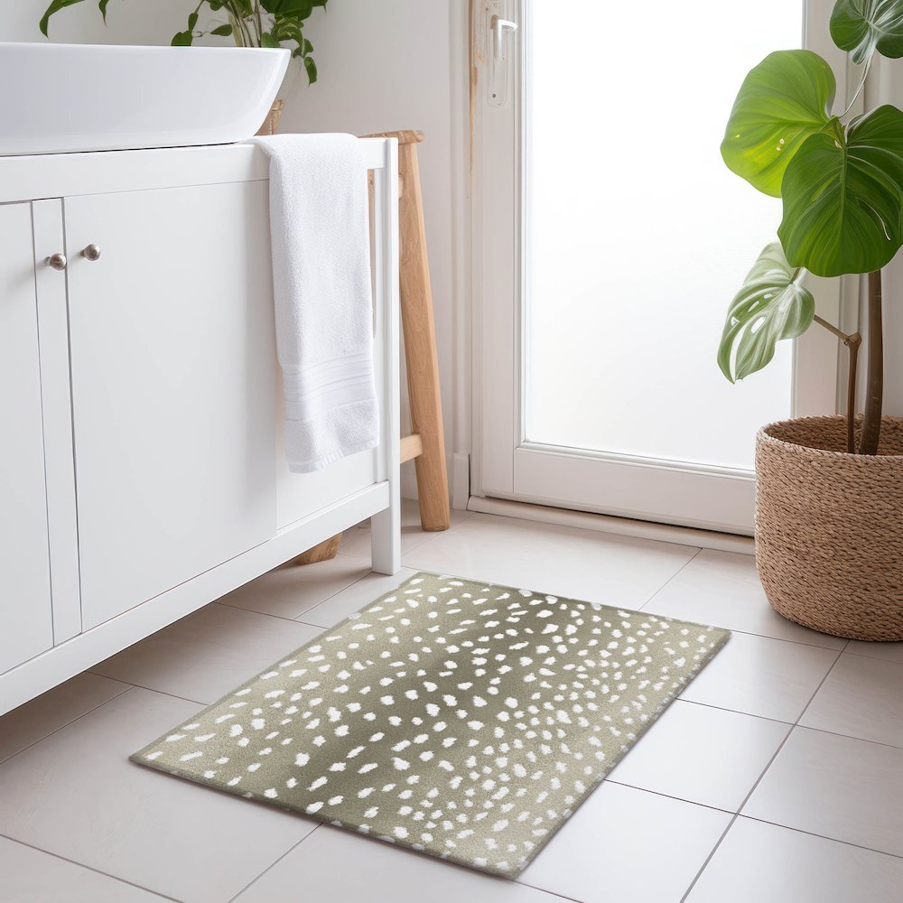 Premium Machine Washable Mayfield  Fawn 1'8" x 2'6" Rug. Picture 5