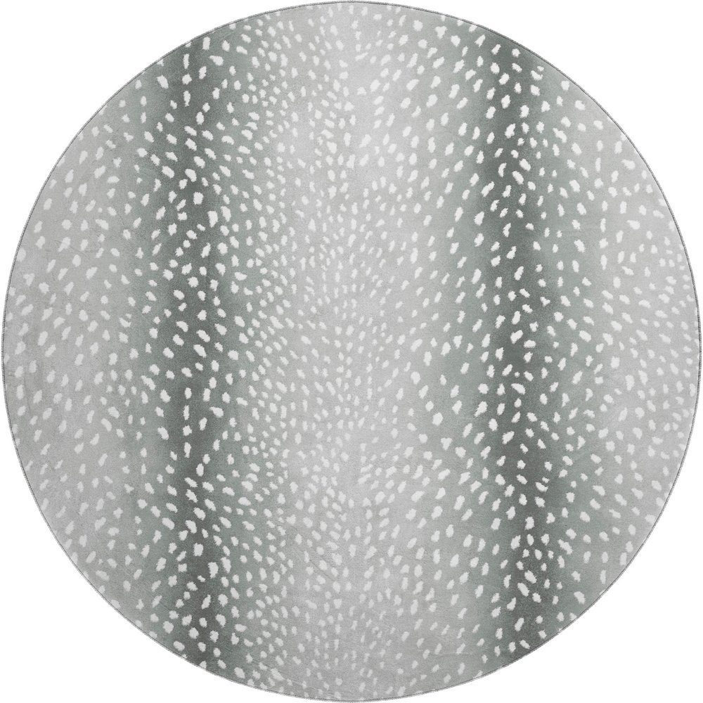Premium Machine Washable Mayfield  Gray 8' x 8' Round Rug. Picture 1