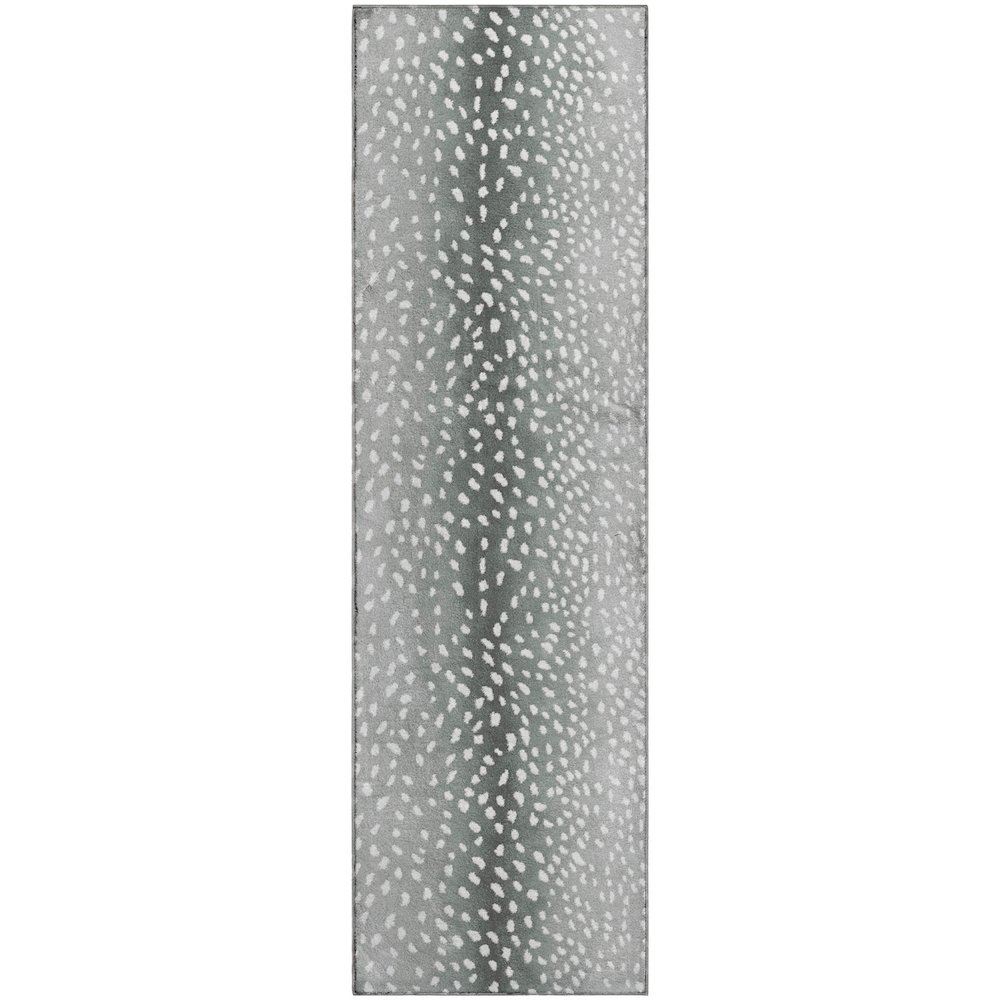 Premium Machine Washable Mayfield  Gray 2'3" x 7'6" Runner Rug. Picture 1