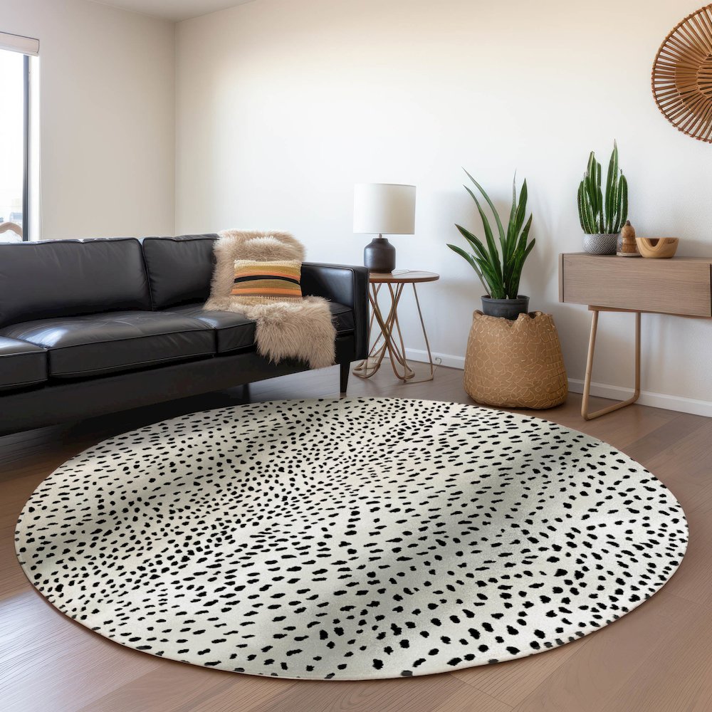 Premium Machine Washable Mayfield  Pearl 8' x 8' Round Rug. Picture 5