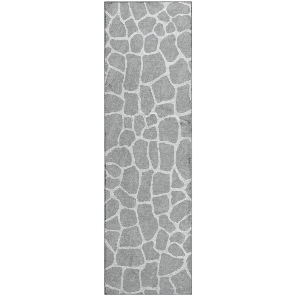 Premium Machine Washable Mayfield  Gray 2'3" x 7'6" Runner Rug. Picture 1