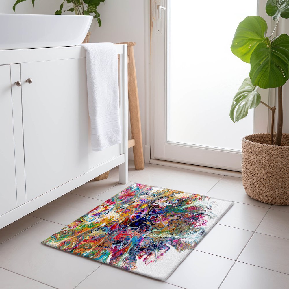 Premium Machine Washable Mayfield  Kaleidoscope 1'8" x 2'6" Rug. Picture 5
