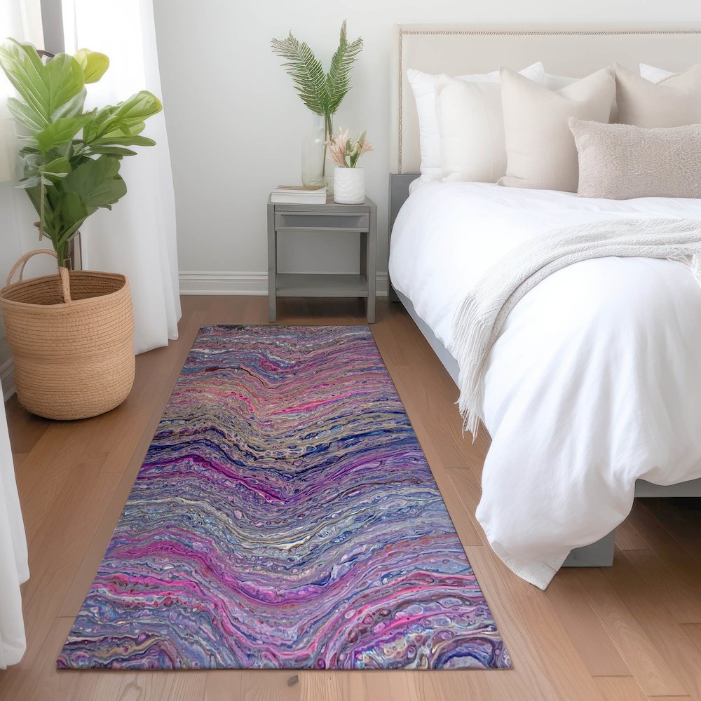 Premium Machine Washable Mayfield  Flirt 2'3" x 7'6" Runner Rug. Picture 5