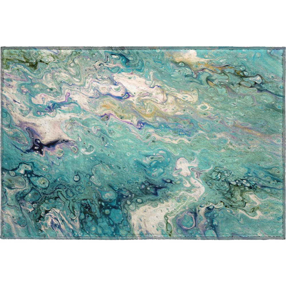 Premium Machine Washable Mayfield  Seaglass 1'8" x 2'6" Rug. Picture 1