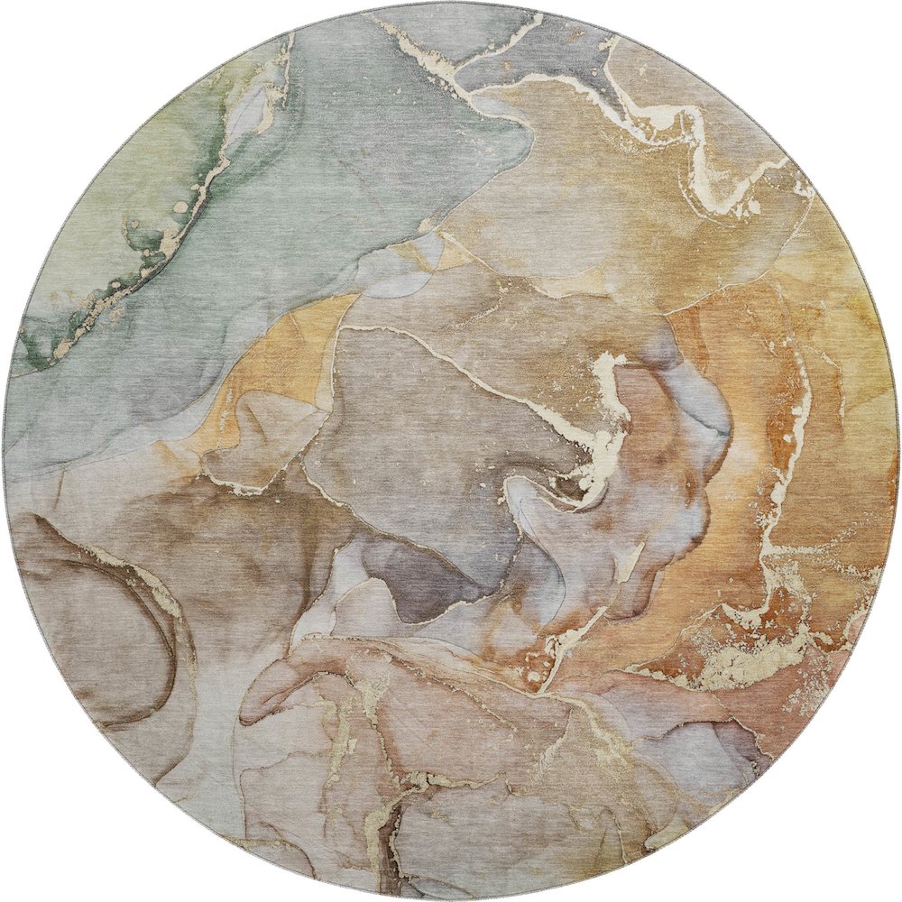 Premium Machine Washable Mayfield  Beige 8' x 8' Round Rug. Picture 1