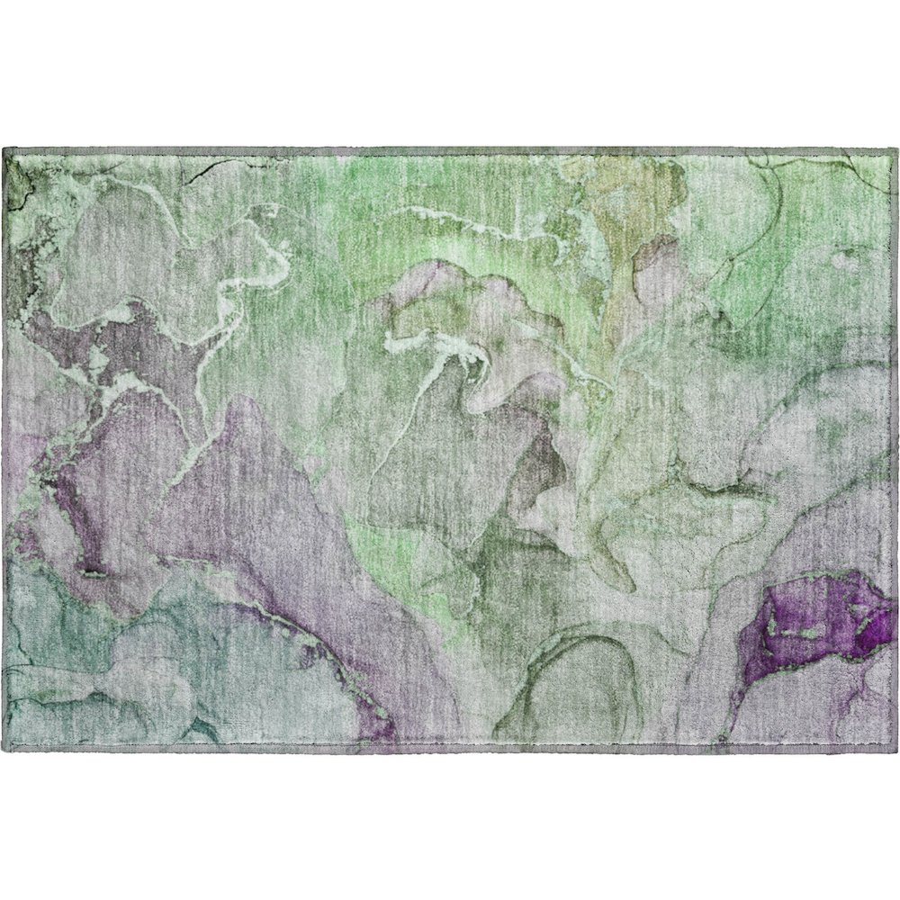 Premium Machine Washable Mayfield  Green 1'8" x 2'6" Rug. Picture 1