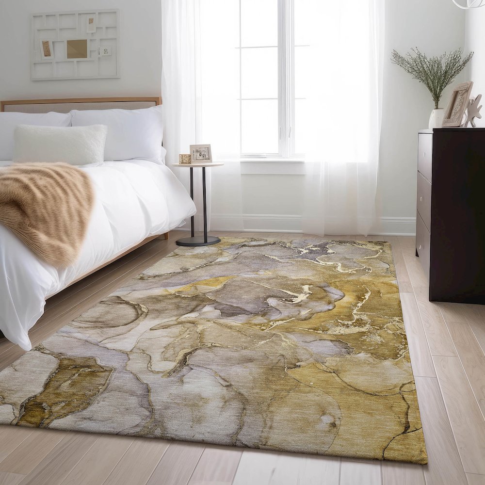 Premium Machine Washable Mayfield  Taupe 2'6" x 3'10" Rug. Picture 5