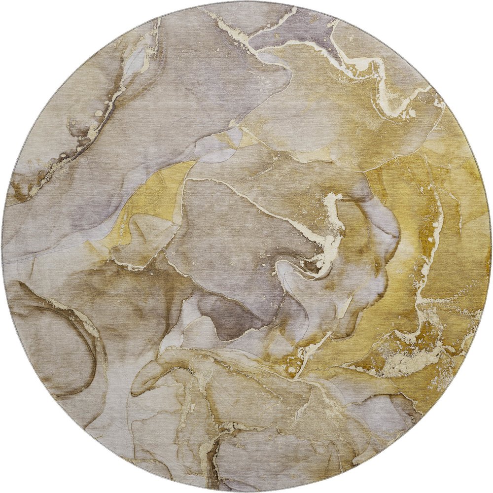 Premium Machine Washable Mayfield  Taupe 8' x 8' Round Rug. Picture 1