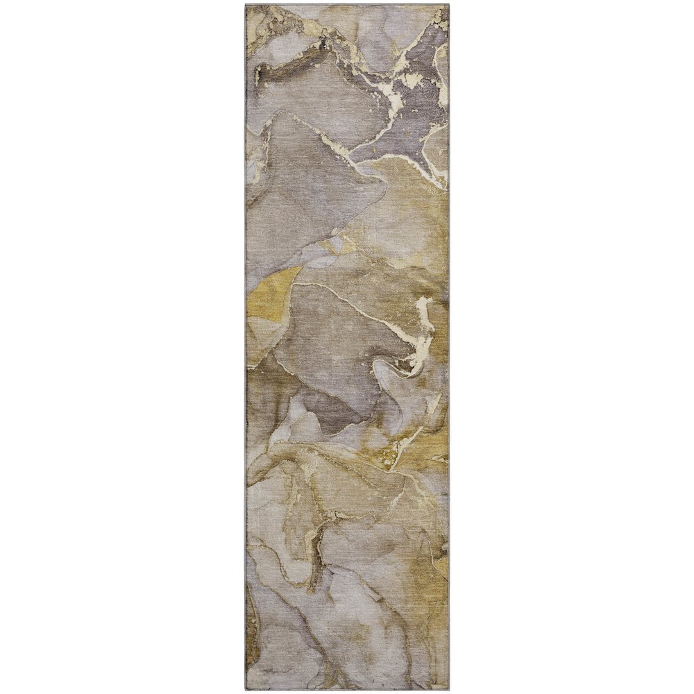 Premium Machine Washable Mayfield  Taupe 2'3" x 7'6" Runner Rug. Picture 1