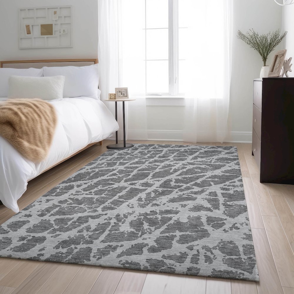 Premium Machine Washable Mayfield  Charcoal 2'6" x 3'10" Rug. Picture 5