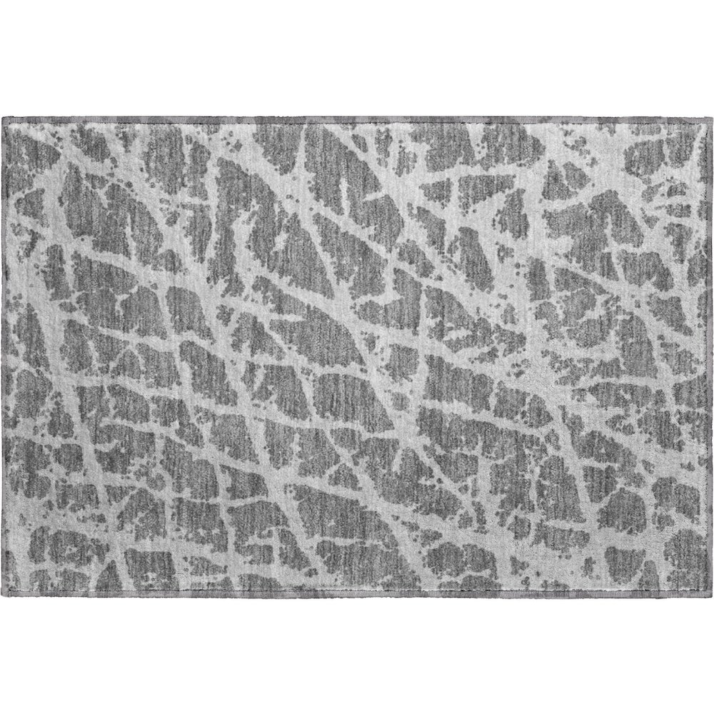 Premium Machine Washable Mayfield  Charcoal 1'8" x 2'6" Rug. Picture 1