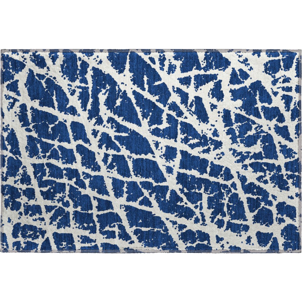 Premium Machine Washable Mayfield  Navy 1'8" x 2'6" Rug. Picture 1