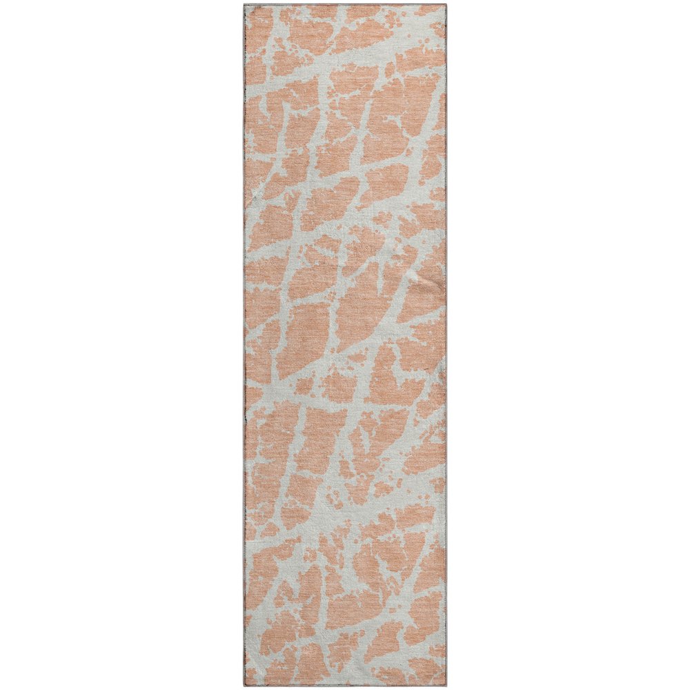 Premium Machine Washable Mayfield  Peach 2'3" x 7'6" Runner Rug. Picture 1