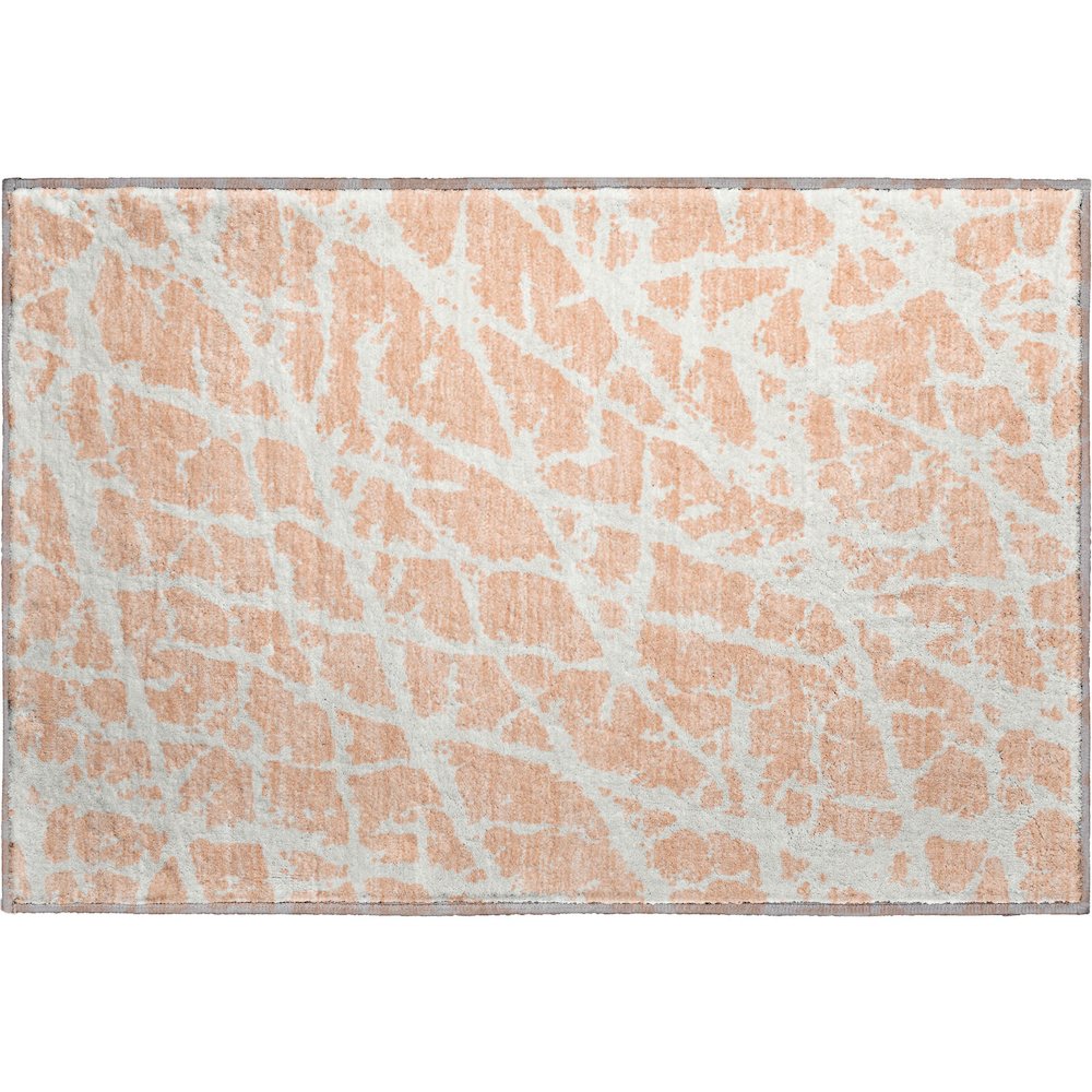 Premium Machine Washable Mayfield  Peach 1'8" x 2'6" Rug. Picture 1