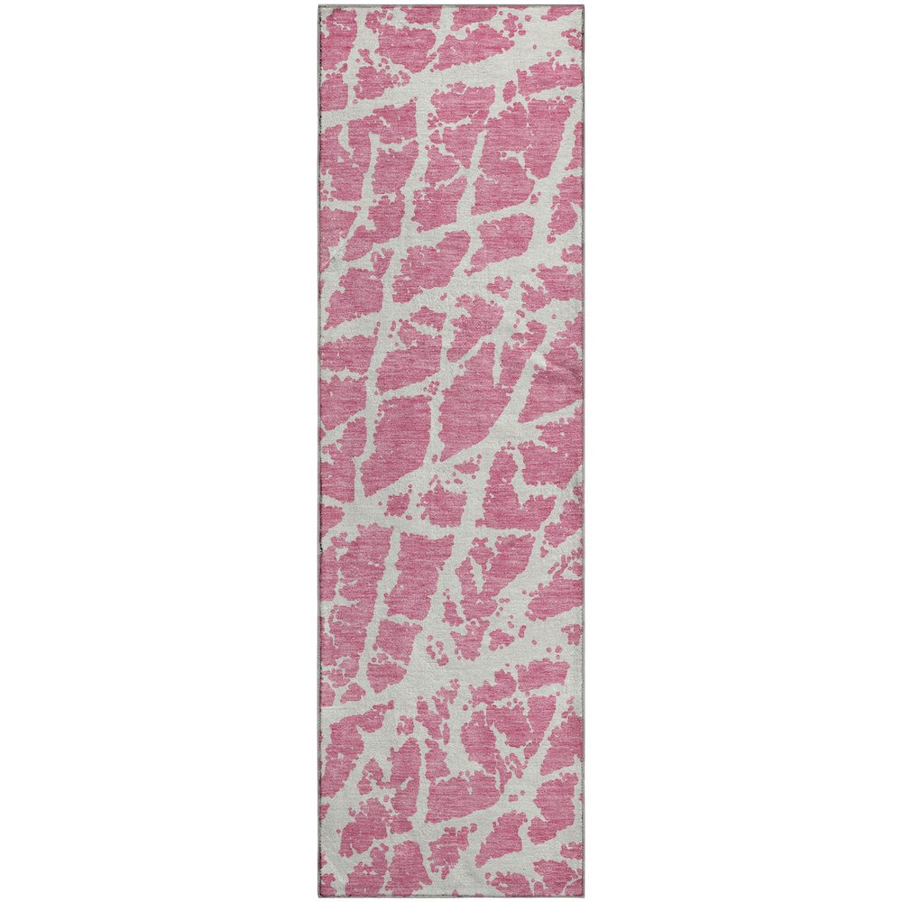 Premium Machine Washable Mayfield  Pink 2'3" x 7'6" Runner Rug. Picture 1