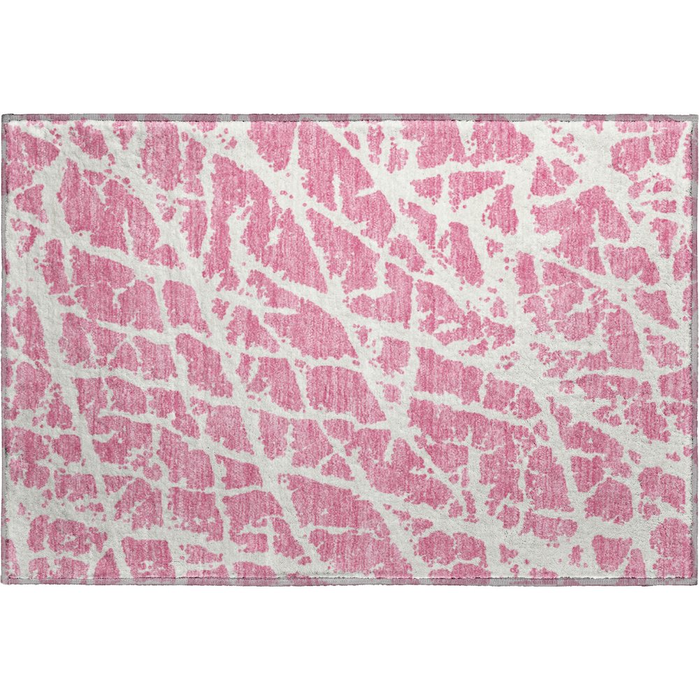 Premium Machine Washable Mayfield  Pink 1'8" x 2'6" Rug. Picture 1