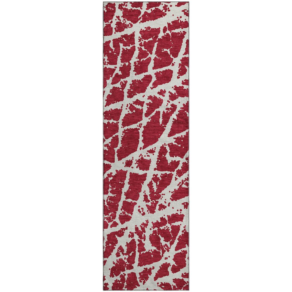 Premium Machine Washable Mayfield  Red 2'3" x 7'6" Runner Rug. Picture 1