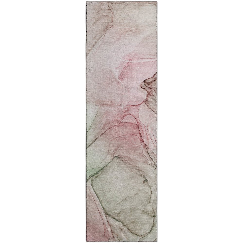 Premium Machine Washable Mayfield  Blush 2'3" x 7'6" Runner Rug. Picture 1