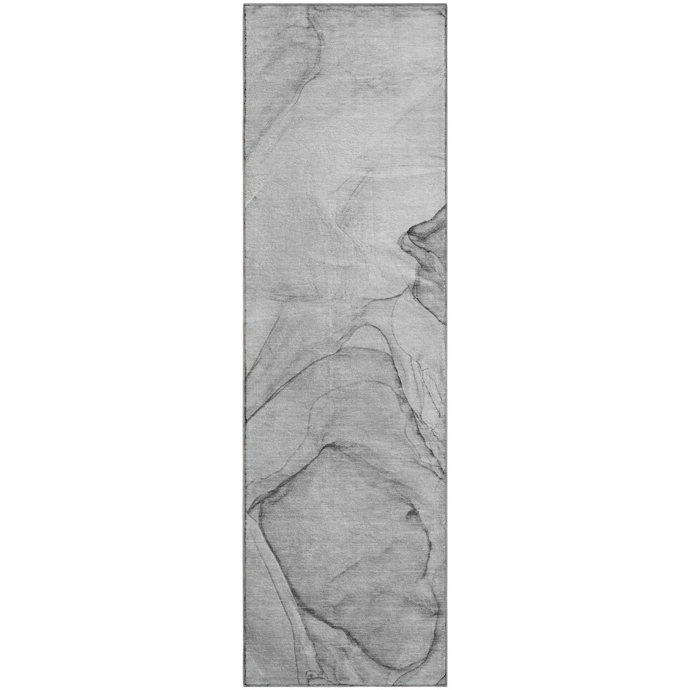 Premium Machine Washable Mayfield  Gray 2'3" x 7'6" Runner Rug. Picture 1