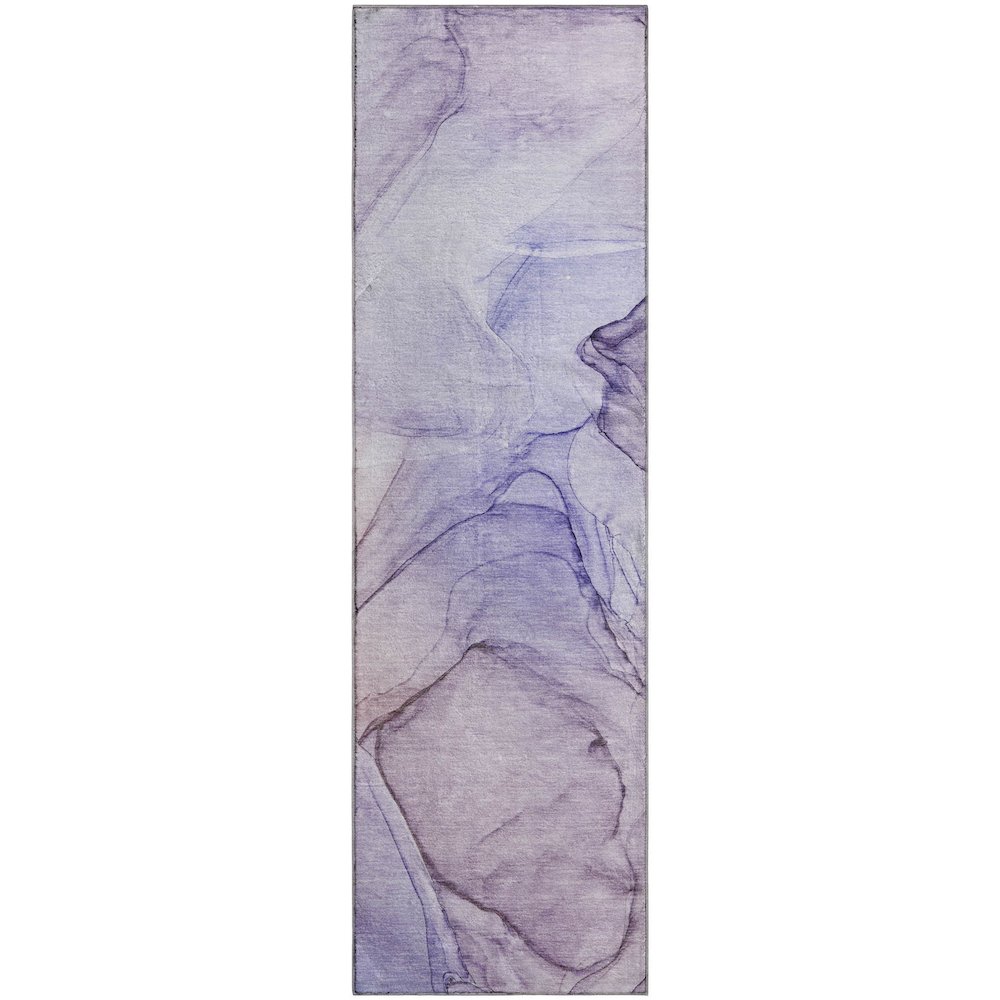 Premium Machine Washable Mayfield  Purple 2'3" x 7'6" Runner Rug. Picture 1