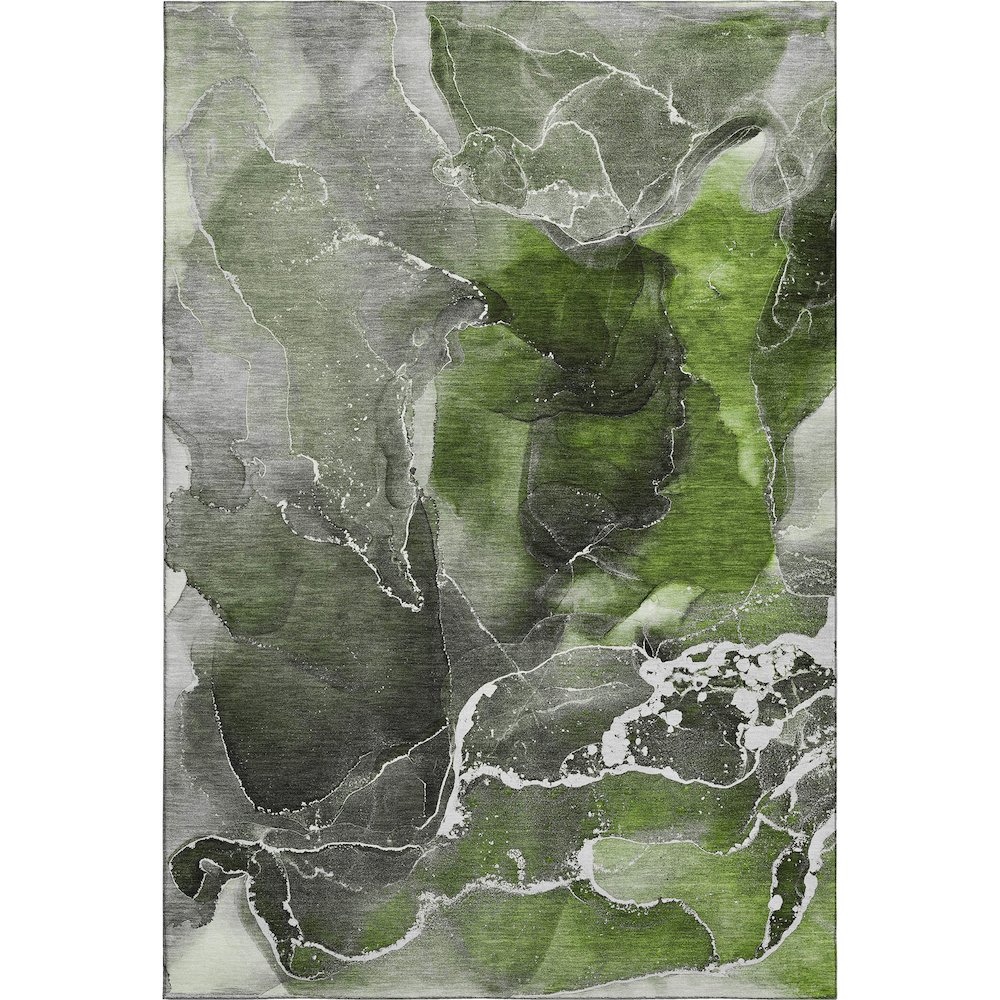 Premium Machine Washable Mayfield  Green 2'6" x 3'10" Rug. Picture 1
