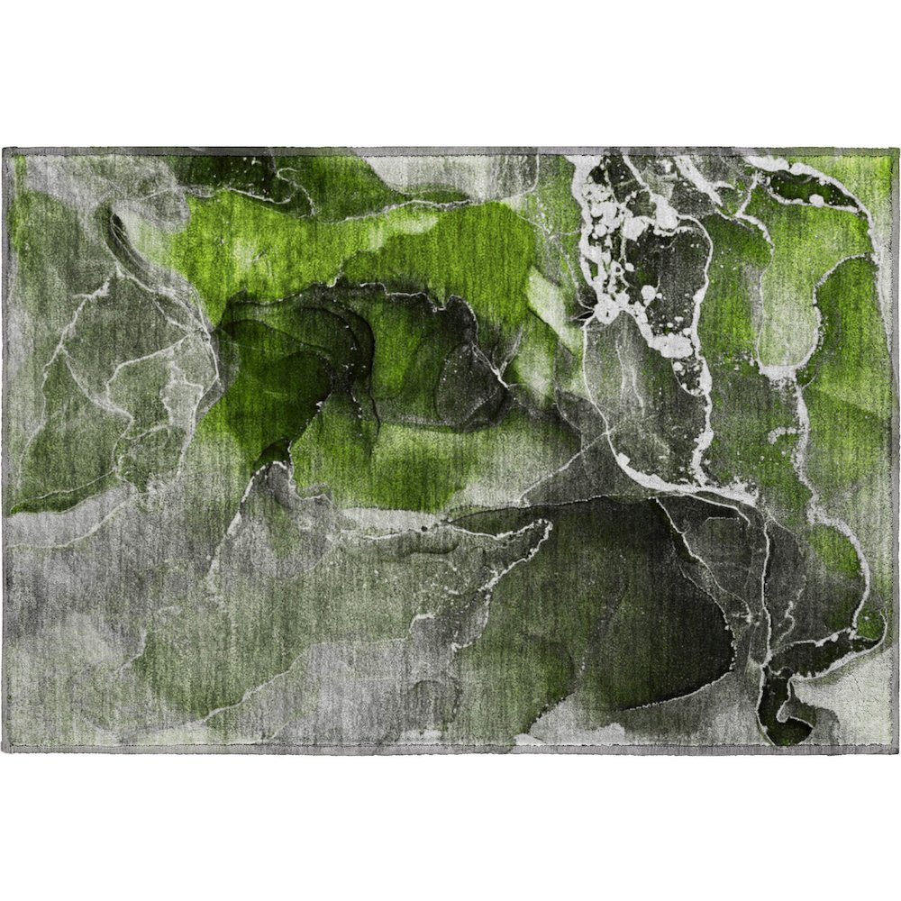 Premium Machine Washable Mayfield  Green 1'8" x 2'6" Rug. Picture 1