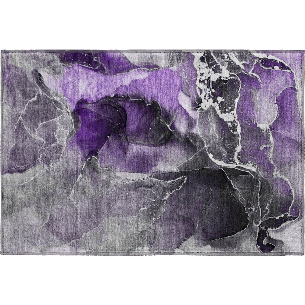 Premium Machine Washable Mayfield  Purple 1'8" x 2'6" Rug. Picture 1