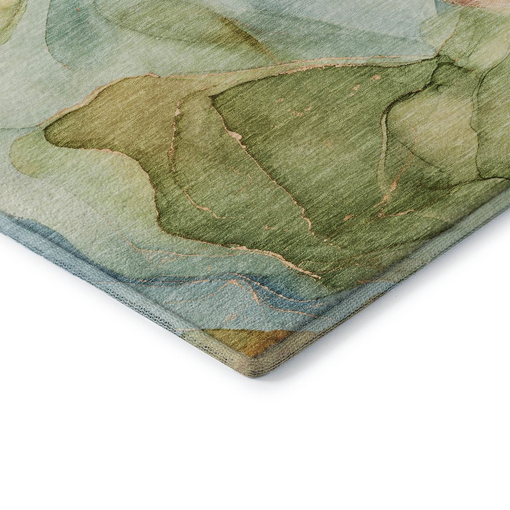 Premium Machine Washable Mayfield  Blue 1'8" x 2'6" Rug. Picture 3