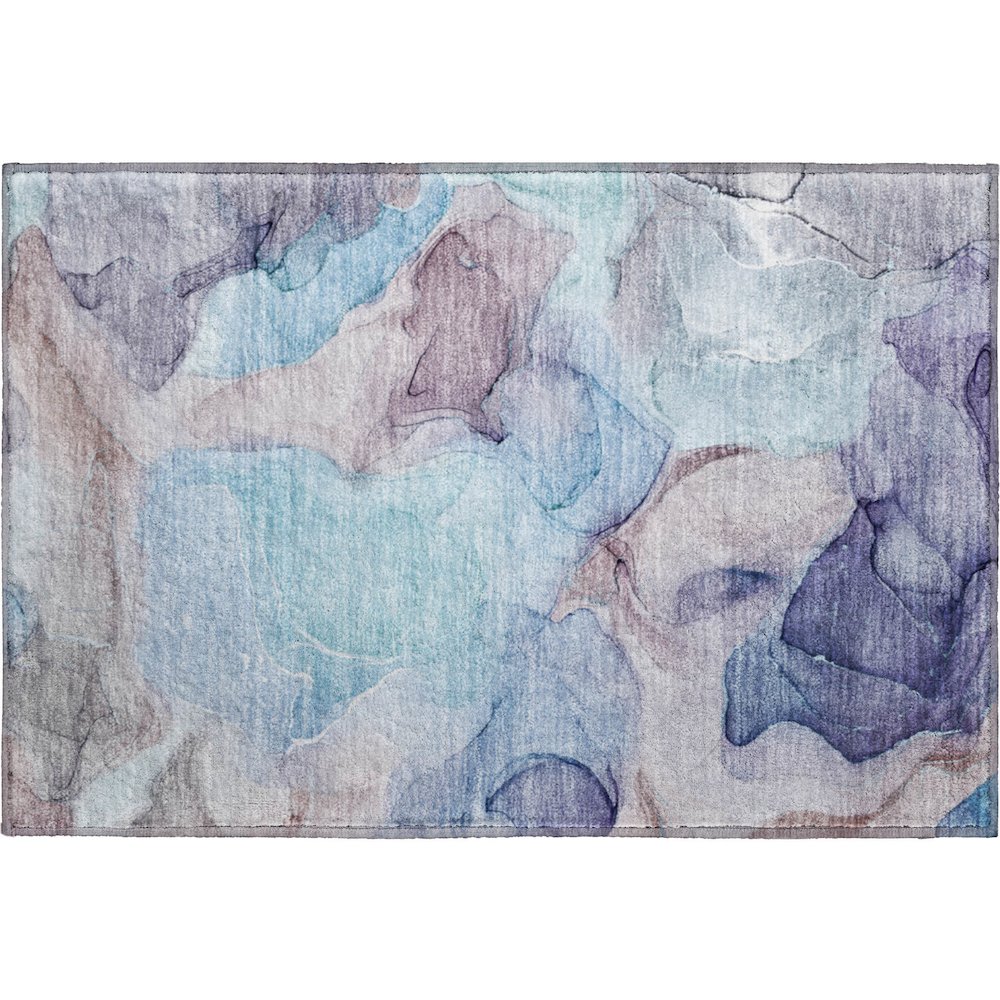 Premium Machine Washable Mayfield  Navy 1'8" x 2'6" Rug. Picture 1