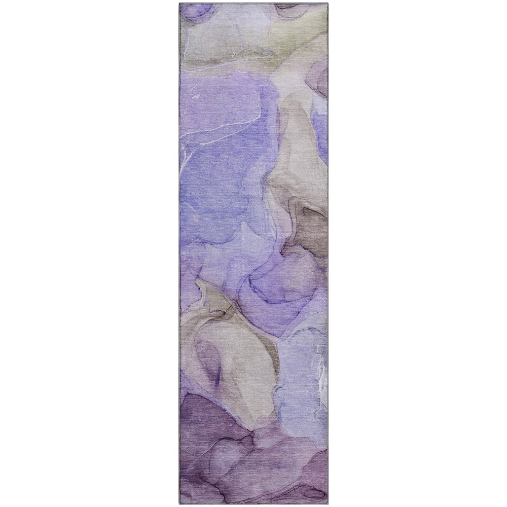 Premium Machine Washable Mayfield  Purple 2'3" x 7'6" Runner Rug. Picture 1