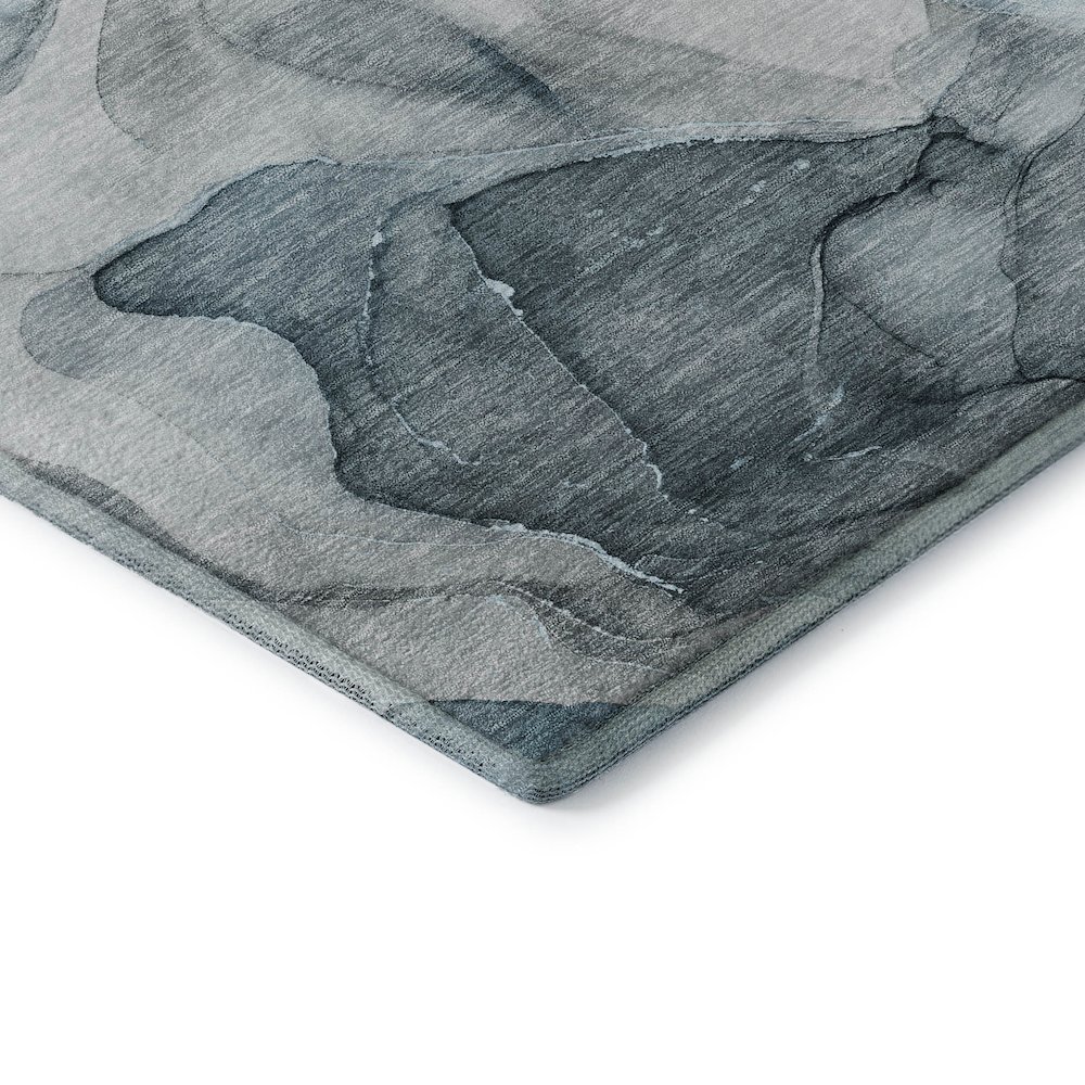 Premium Machine Washable Mayfield  Teal 1'8" x 2'6" Rug. Picture 3