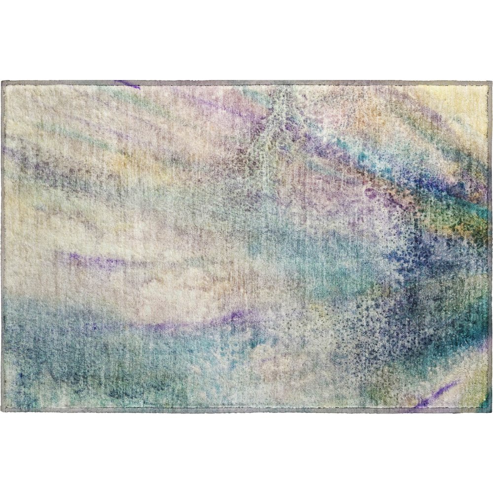 Premium Machine Washable Mayfield  Blue 1'8" x 2'6" Rug. Picture 1