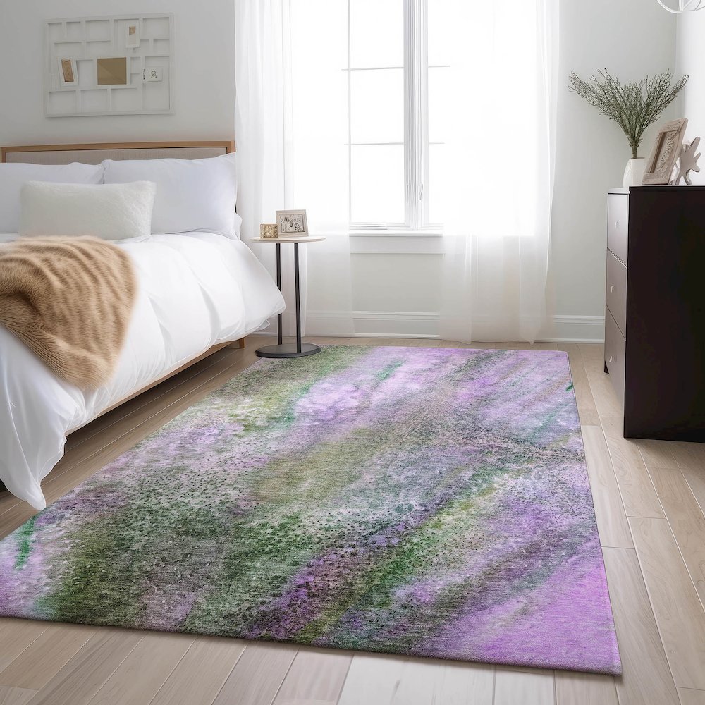 Premium Machine Washable Mayfield  Purple 2'6" x 3'10" Rug. Picture 5