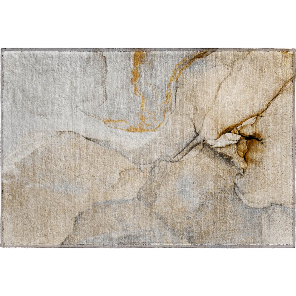 Premium Machine Washable Mayfield  Beige 1'8" x 2'6" Rug. Picture 1