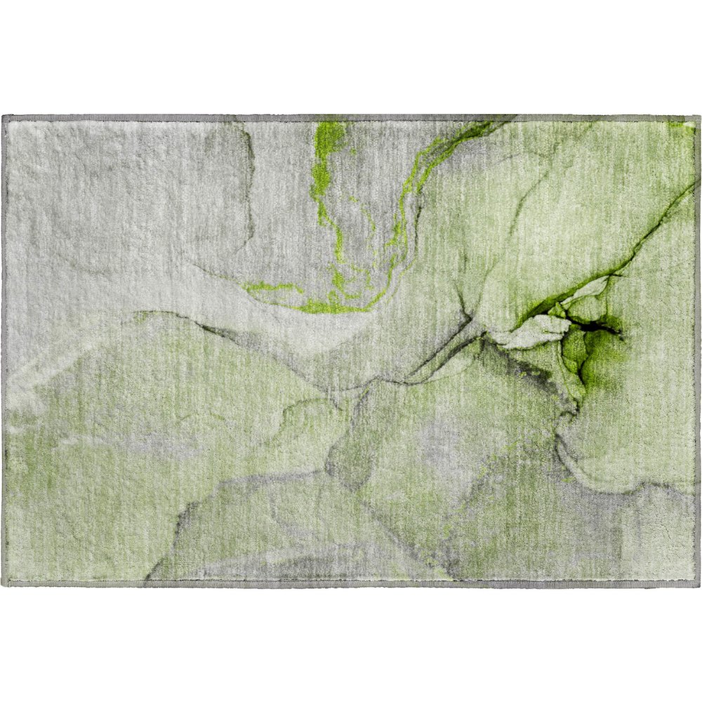 Premium Machine Washable Mayfield  Green 1'8" x 2'6" Rug. Picture 1