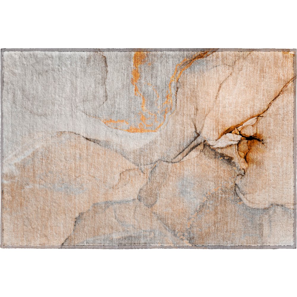 Premium Machine Washable Mayfield  Orange 1'8" x 2'6" Rug. Picture 1