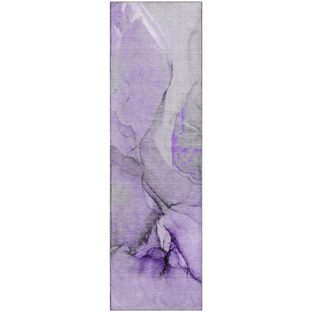 Premium Machine Washable Mayfield  Purple 2'3" x 7'6" Runner Rug. Picture 1
