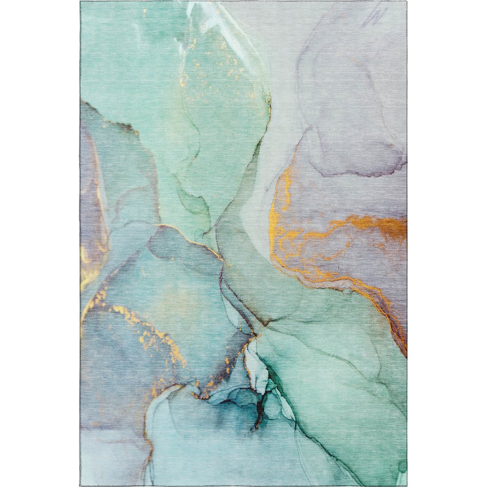 Premium Machine Washable Mayfield  Teal 2'6" x 3'10" Rug. Picture 1