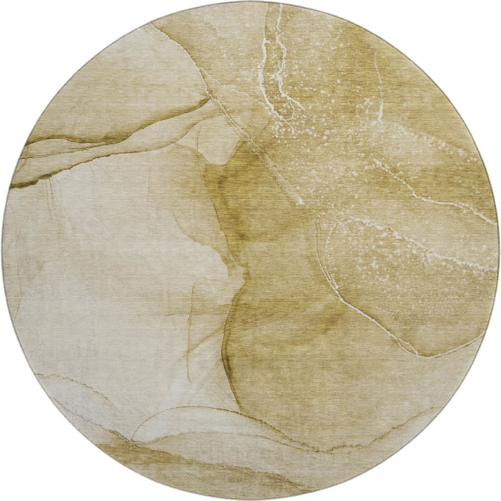Premium Machine Washable Mayfield  Beige 8' x 8' Round Rug. Picture 1