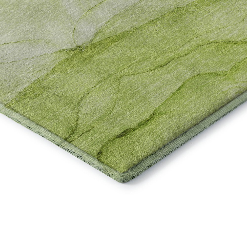 Premium Machine Washable Mayfield  Green 1'8" x 2'6" Rug. Picture 3