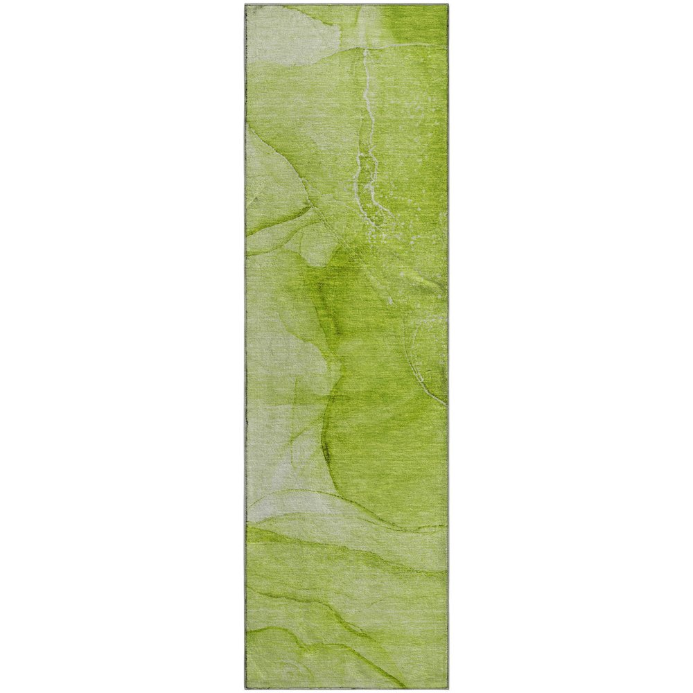 Premium Machine Washable Mayfield  Green 2'3" x 7'6" Runner Rug. Picture 1