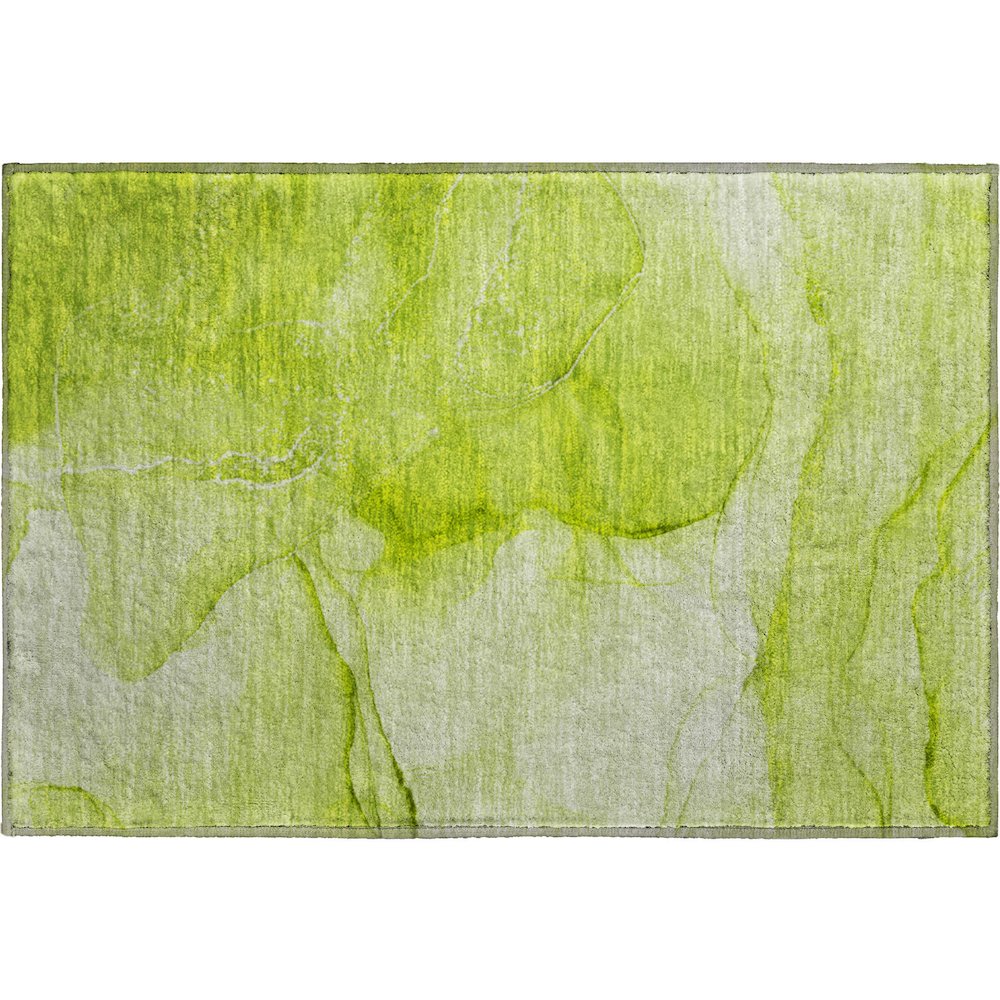 Premium Machine Washable Mayfield  Green 1'8" x 2'6" Rug. Picture 1