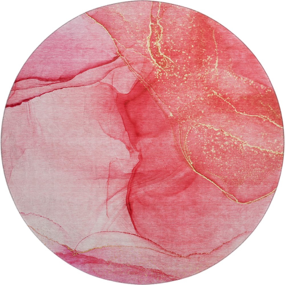 Premium Machine Washable Mayfield  Pink 8' x 8' Round Rug. Picture 1