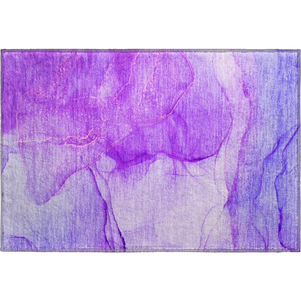 Premium Machine Washable Mayfield  Purple 1'8" x 2'6" Rug. Picture 1