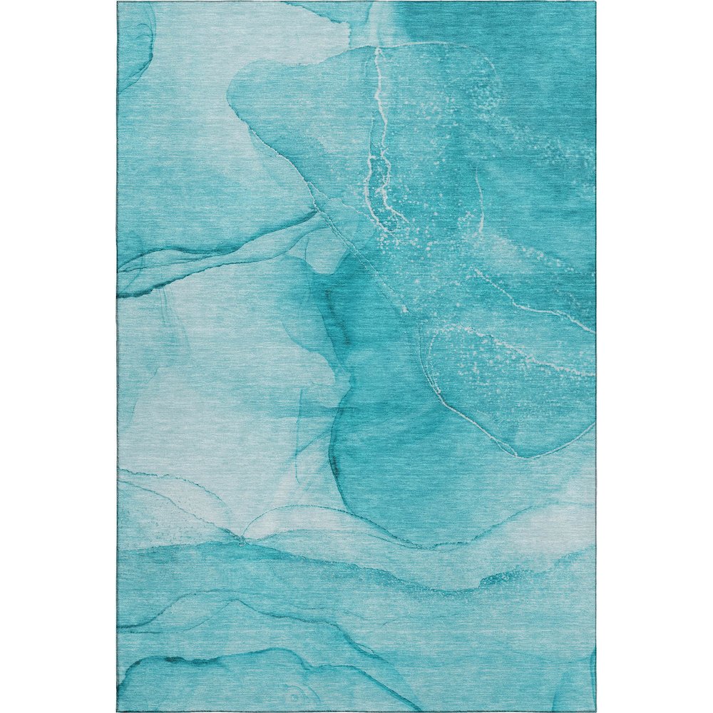 Premium Machine Washable Mayfield  Teal 2'6" x 3'10" Rug. Picture 1