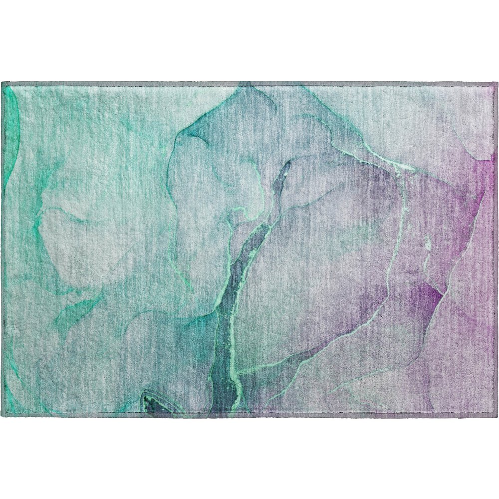 Premium Machine Washable Mayfield  Aloe 1'8" x 2'6" Rug. Picture 1