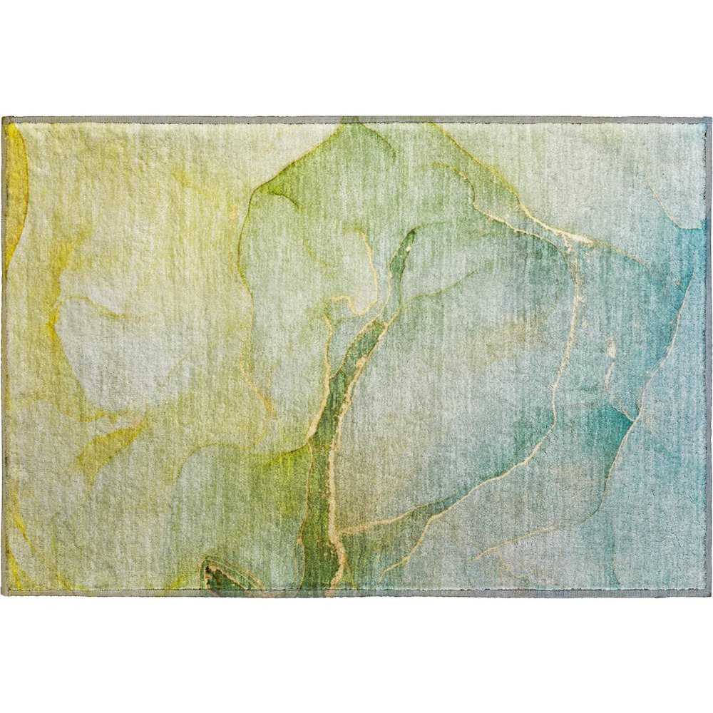 Premium Machine Washable Mayfield  Green 1'8" x 2'6" Rug. Picture 1