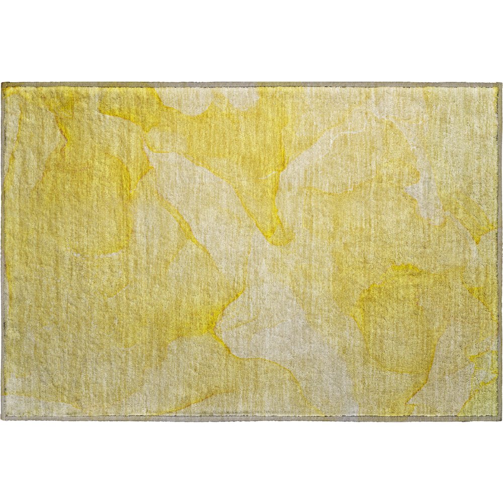 Premium Machine Washable Mayfield  Gold 1'8" x 2'6" Rug. Picture 1